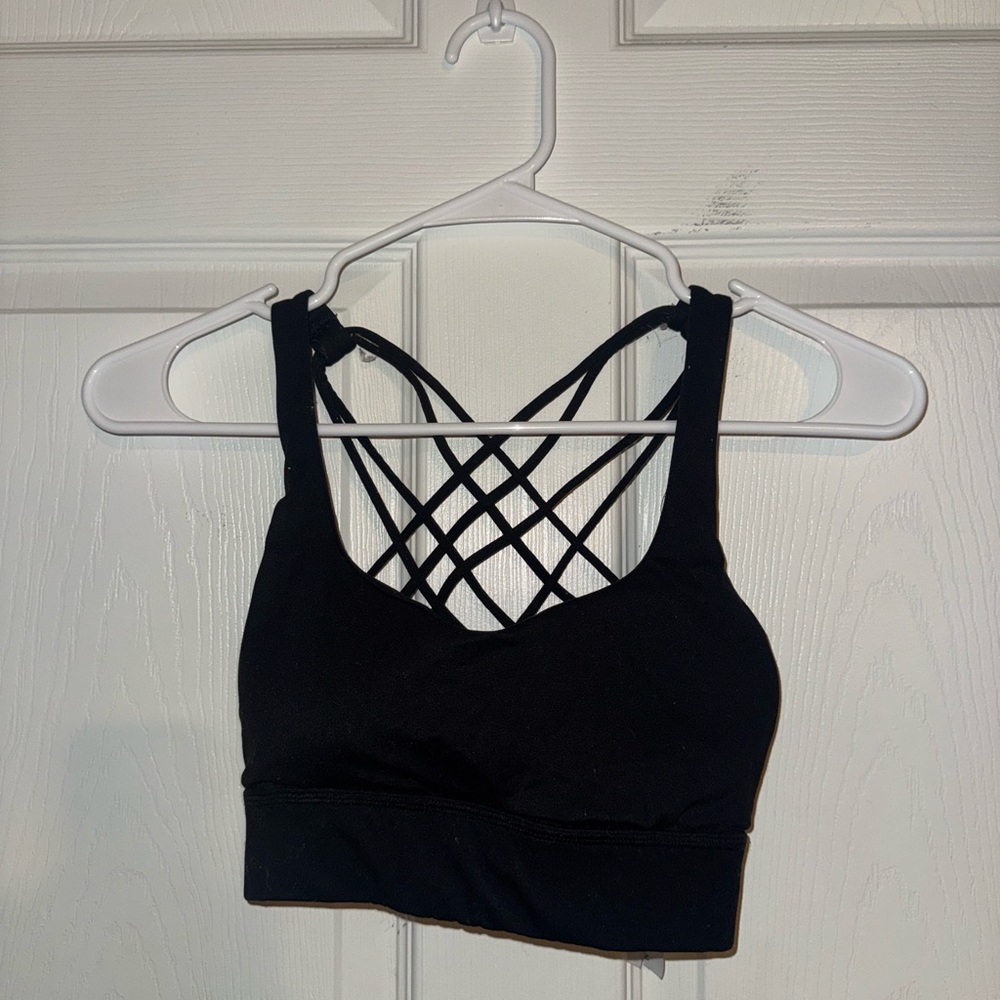 Black Strappy Women's LuluLemon Sports Bra